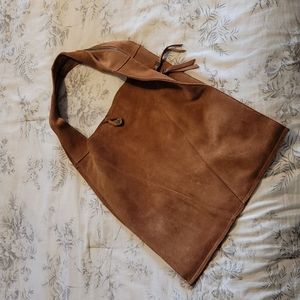 Anthro Leather Hobo Zip Bag